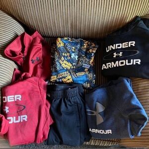 Youth Medium Under Armour-5 Under Armour sweat shirts and 1 Under Armour pants